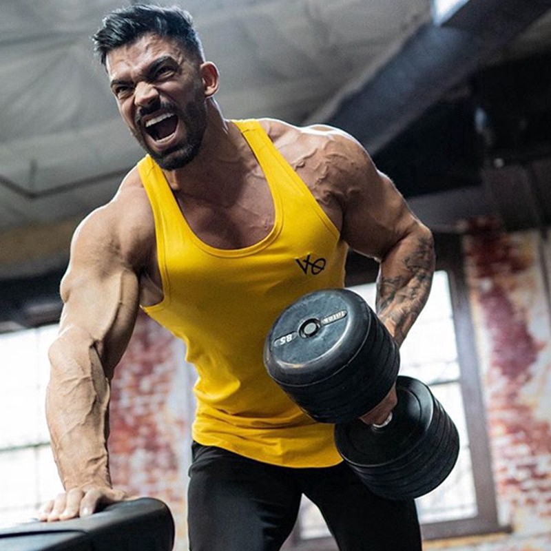 VQ Men's Cotton Sporty Vest Stretch Causal Plus Size Tank Tops 8 Colors