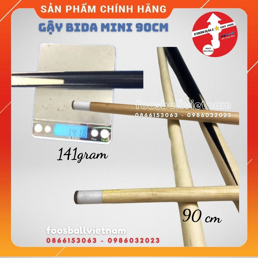 Phụ kiện cơ gậy bida mini trẻ em giá rẻ 1 khúc dài 90cm, loại 2 khúc dài 108cm, và 123cm