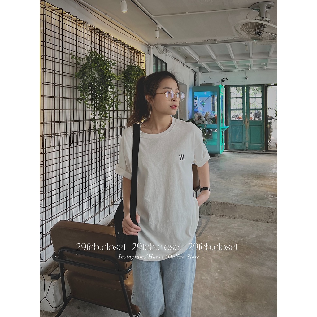 [Ảnh thật/Video] Áo phông oversize thêu W tag 3158, mặc đôi nam nữ- 29feb.closet - A35