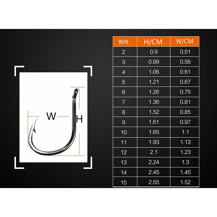 Hộp 50 Lưỡi Câu Cá Bằng Thép Carbon Cao Cấp