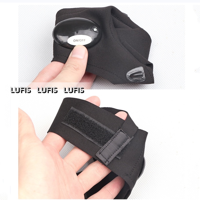 Găng Tay Hở Ngón Có Đèn LED