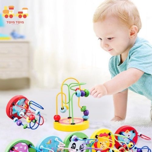 Trò Chơi Gỗ Luồn Hạt Luyện Kỹ Năng Khéo Tay Và Tập Trung MONTESSORI