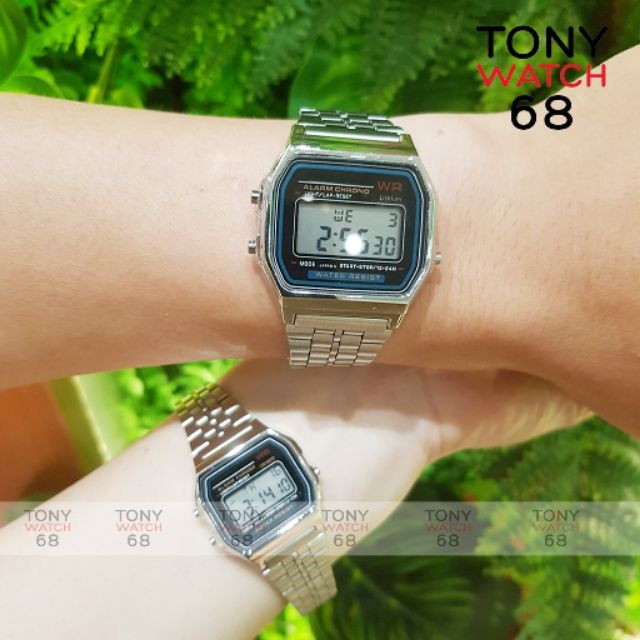 Đồng hồ điện tử đeo tay cặp đôi nam nữ WR A159 thể thao số led chống nước mặt vuông đẹp chính hãng cao cấp