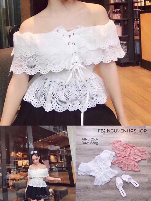 Áo trễ vai đũi thô hàng đẹp Quảng Châu