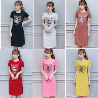 Đầm THUN THÁI in hổ xẻ tà (bao chất đẹp)