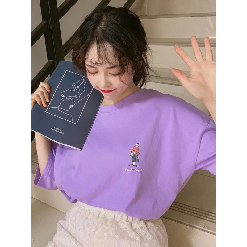 Áo thun nam nữ freesize CNV146 kiểu dáng tay lỡ form rộng thời thượng mẫu GOOD NIGHT A018 | BigBuy360 - bigbuy360.vn