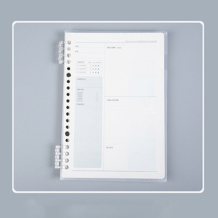 Bìa sổ còng binder SOSAMA bìa còng 20 lỗ A5 kiêm túi đựng trong suốt SN-001382