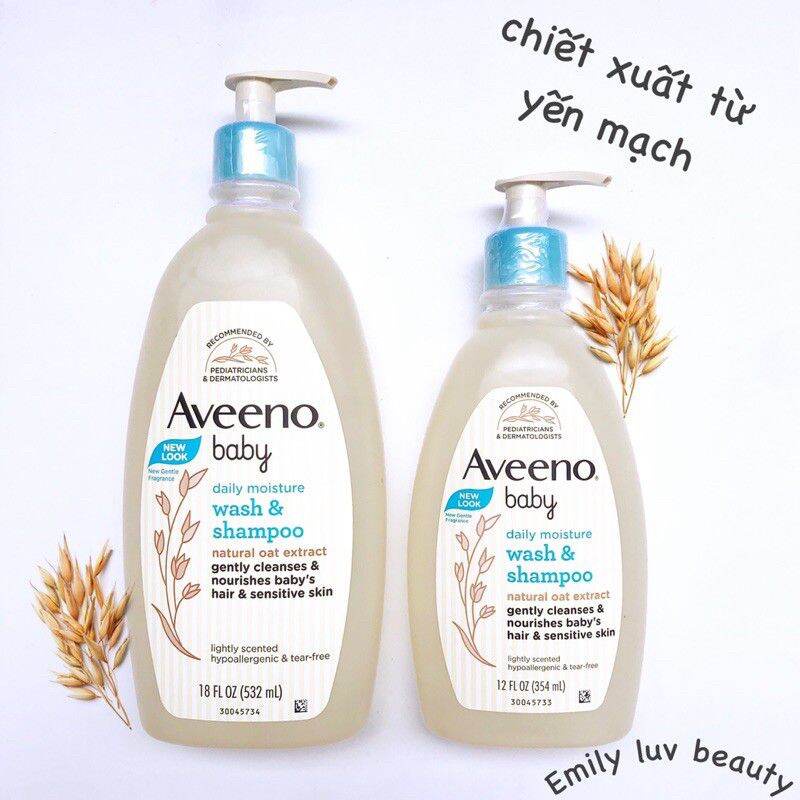 Sữa tắm gội 2 in 1 cho bé Aveeno Baby Wash &amp; Shampoo 354ml