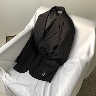 (ORDER) Áo blazer đen trơn form rộng retro