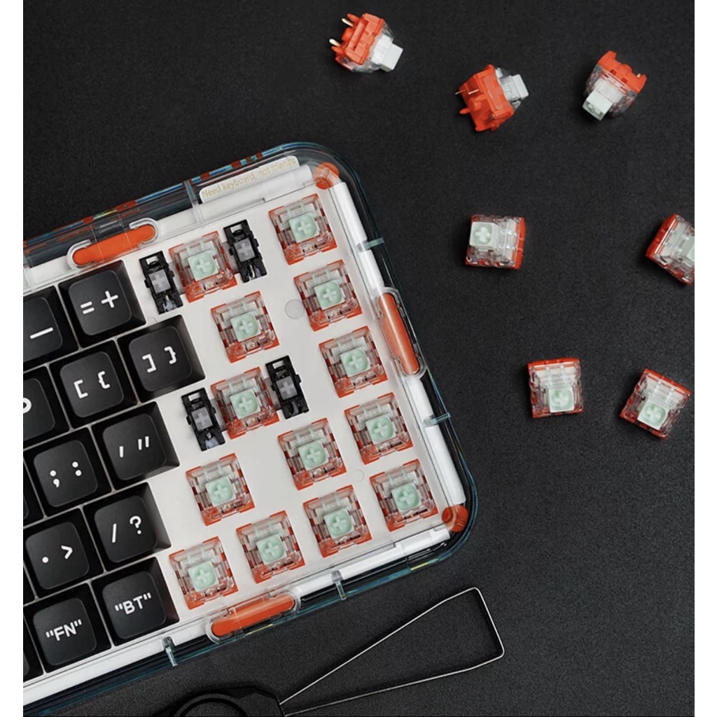 Bàn phím cơ không dây bluetooth, 2.4G Mojo 68 MelGeek Darknight chính hãng LED RGB có thể hotswap thay switch