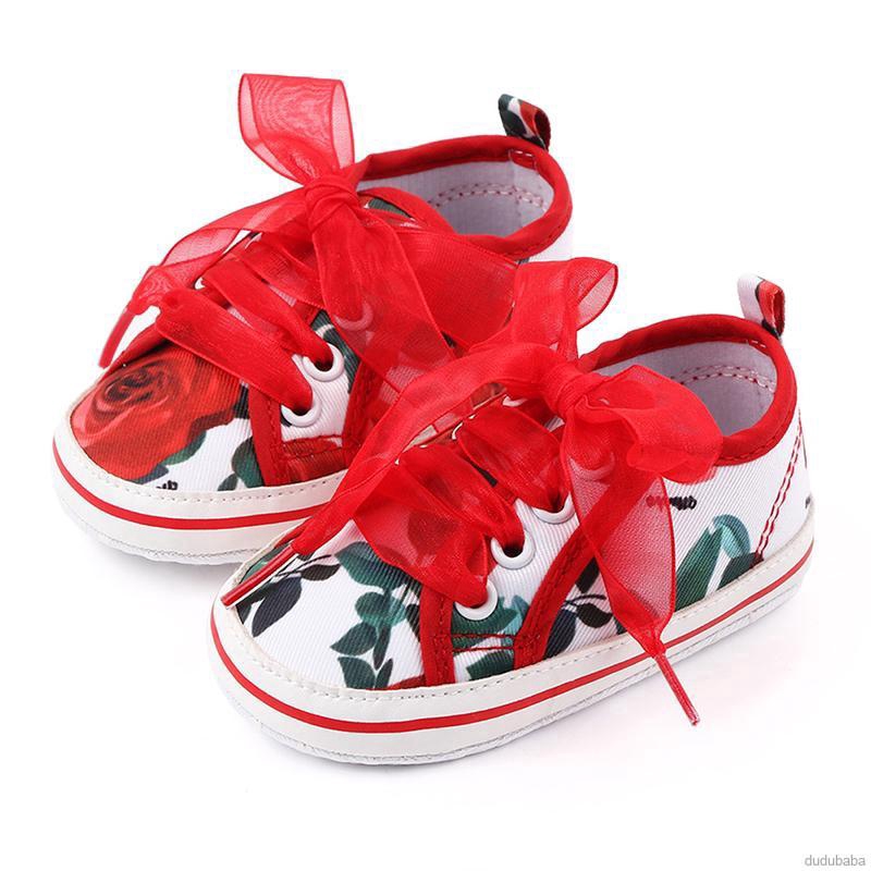 Giày sneaker bé gái đế mềm chống trượt họa tiết phong cách Trung Hoa