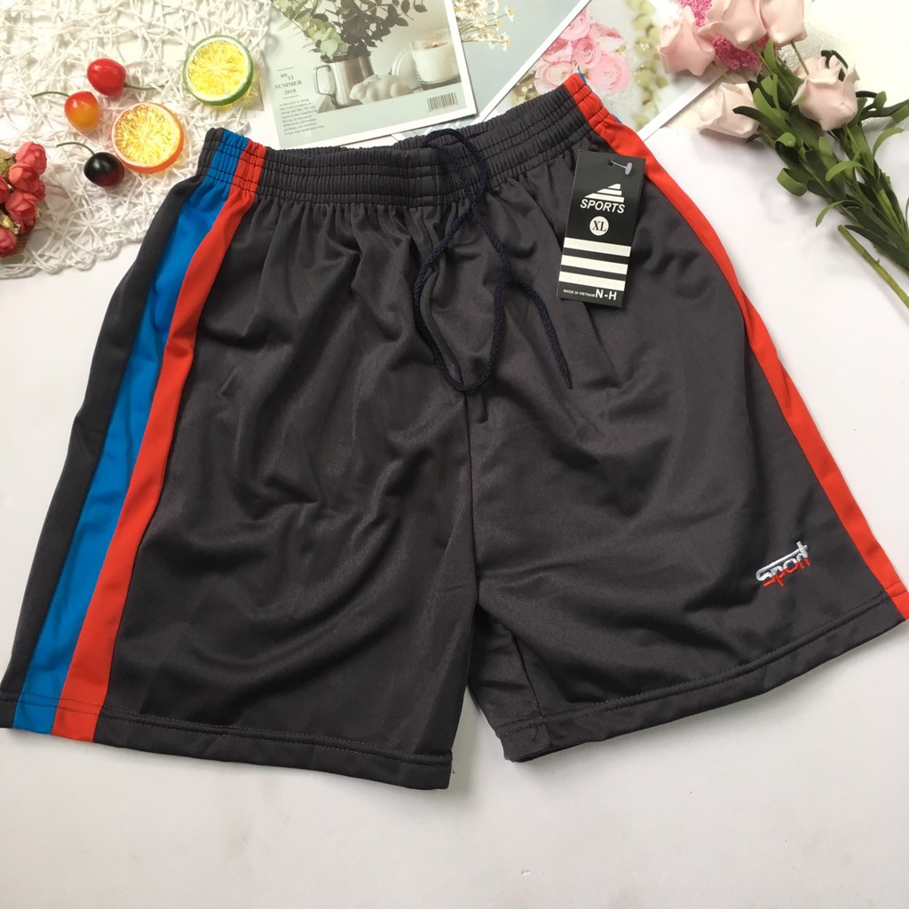 Quần đùi sọt nam thể thao mặc nhà thun phối 2 sọc - SIZE XL từ 58kg-65kg - QDN01 | BigBuy360 - bigbuy360.vn