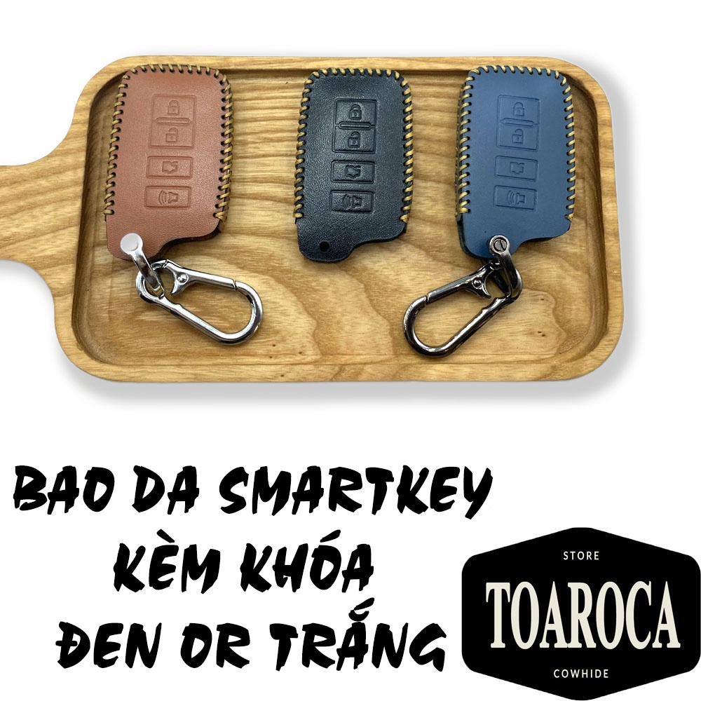 Bao Da Chìa Khóa ô tô Smartkey Toyota Altis 2019-20,Camry 2012,14,15,16, Highlander Da Bò Cao Cấp Handmade Toaroca