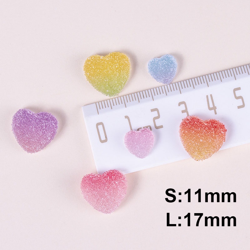 Set 10 Phụ Kiện Dán Trang Trí Ốp Điện Thoại Hình Trái Tim Hoạt Hình Bằng Nhựa Xinh Xắn