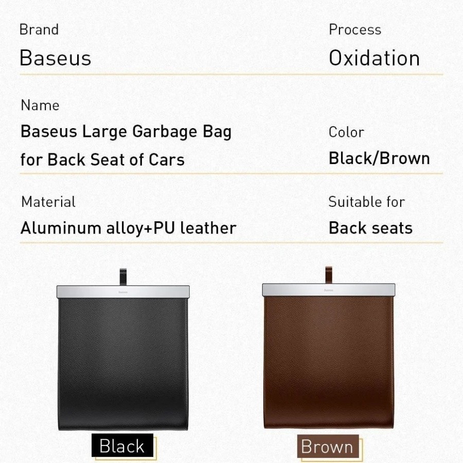 [Chính hãng-Sẵn] Túi chứa đồ tiện dụng gắn lưng ghế trên xe hơi Baseus Large Garbage Bag - LV729 - New 100%