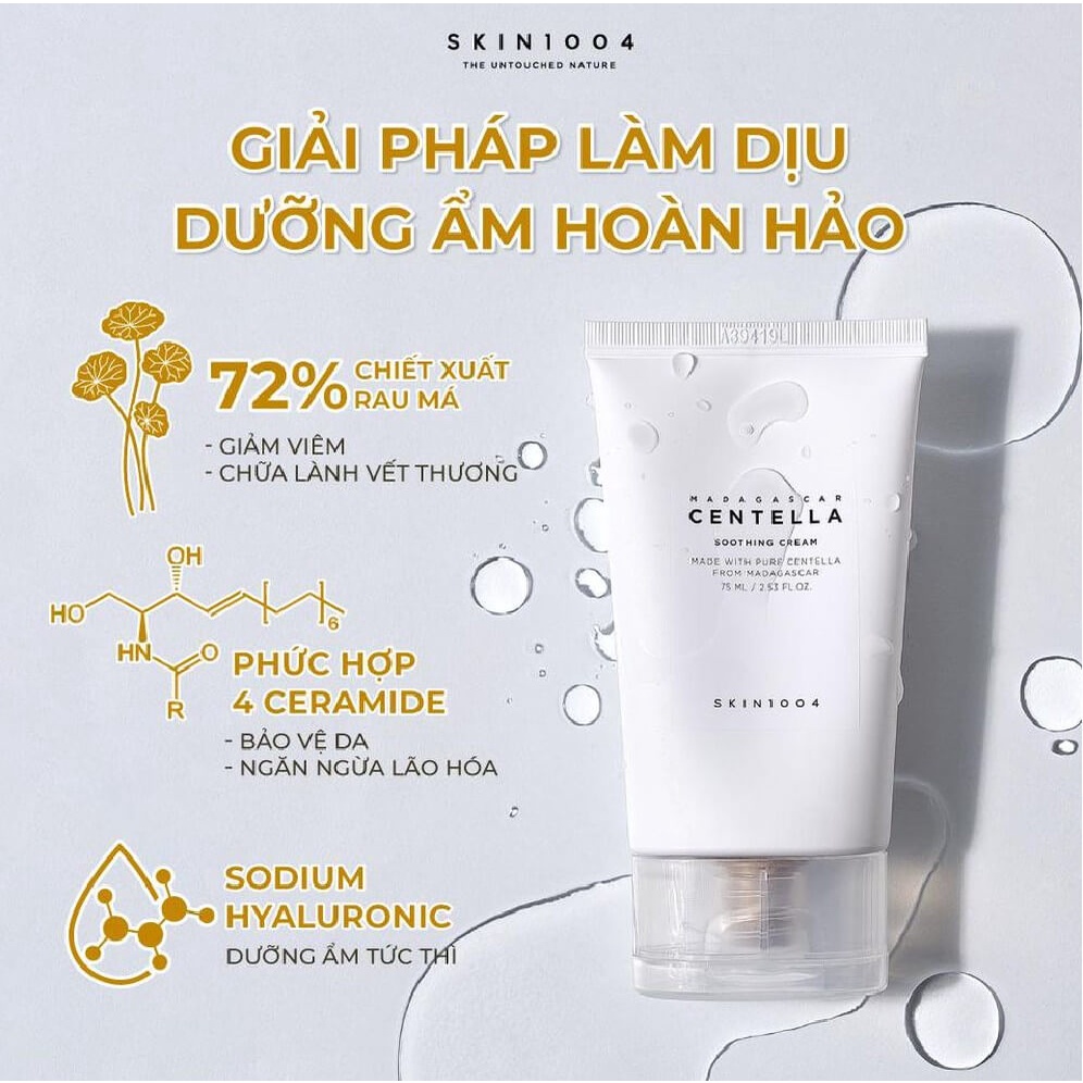 Kem dưỡng Soothing Cream Skin1004 cấp ẩm và làm dịu da Madagascar Centella 75ml - Be Glow Beauty