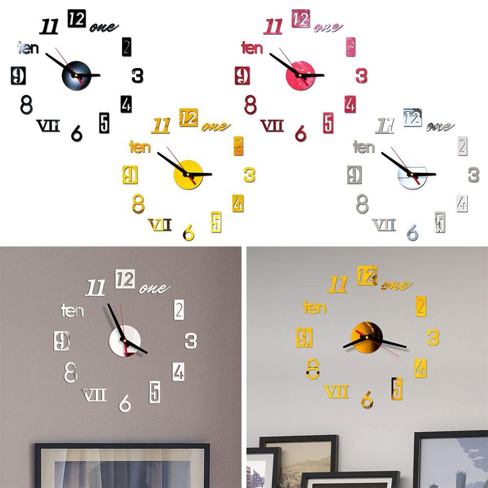 WATTLE Đồng Hồ Dán Tường Tự Dính Thời Trang