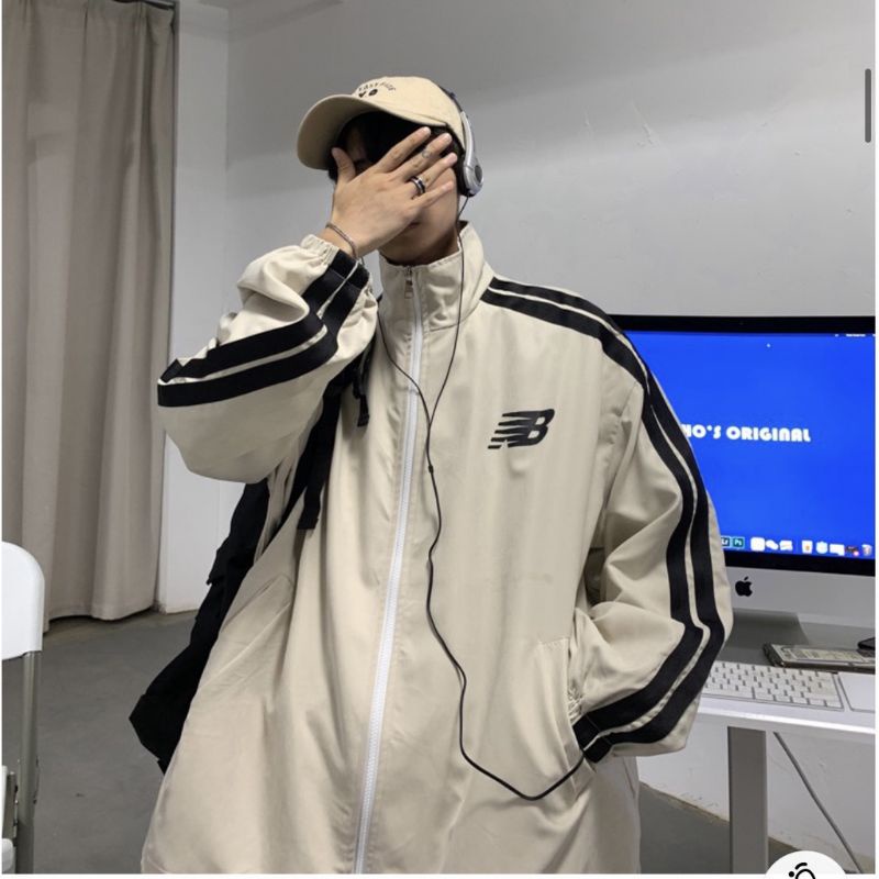 Áo gió , áo bomber , áo kaki bóng chày hai màu kem và đen cực hot cho nam nữ