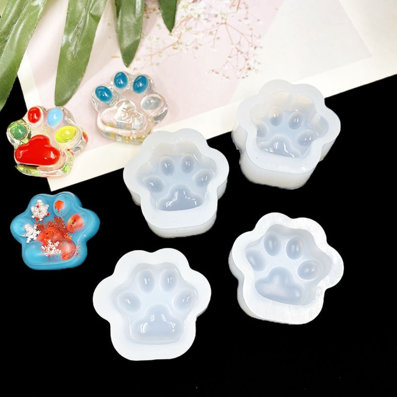 Khuôn Silicone Hình Dấu Chân Mèo Làm Móc Khóa
