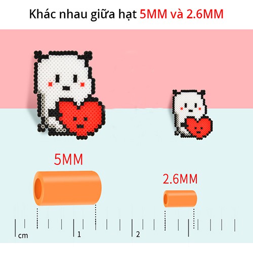 [2.6 Bảng màu 2] 1000 Hạt Peler Beads 2,6 MM,Bán Buôn hạt nhựa đồ chơi, Hama Beads  2,6 mm.