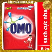 Bột Giặt OMO Hệ Bọt Thông Minh Túi 6kg (Xoáy bay vết bẩn cứng đầu sau 1 lần vò)