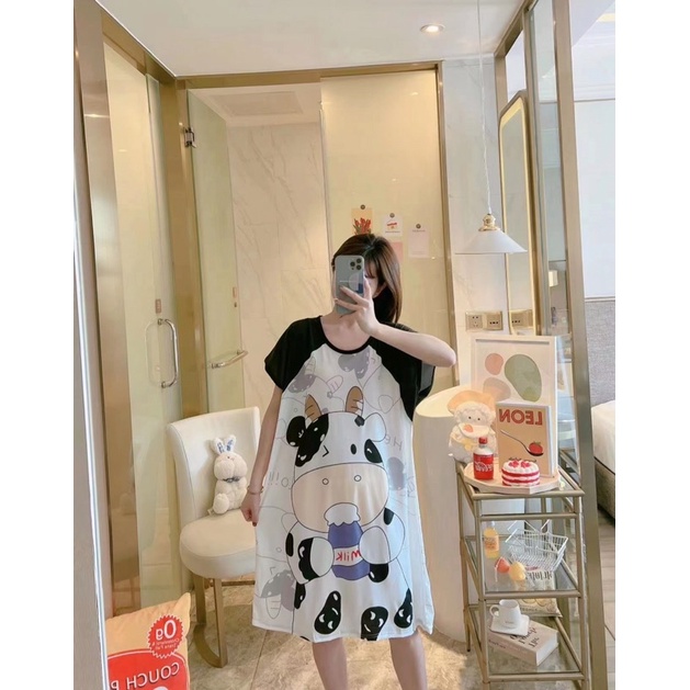 đầm hot girl bigsize, váy mặc nhà tay cộc