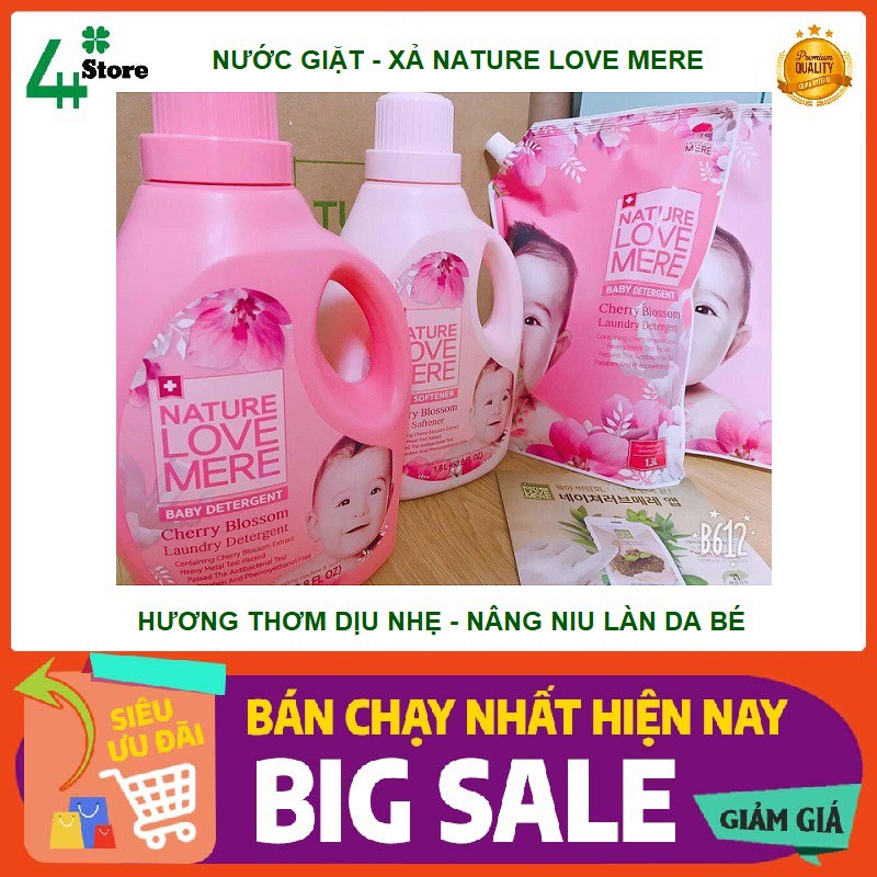 [TẶNG KHĂN ƯỚT NLM]  Nước Giặt - Xả NATURE LOVE MERE CoolFresh CAO CẤP HÀN QUỐC hương thơm DỊU NHẸ, AN TOÀN cho bé