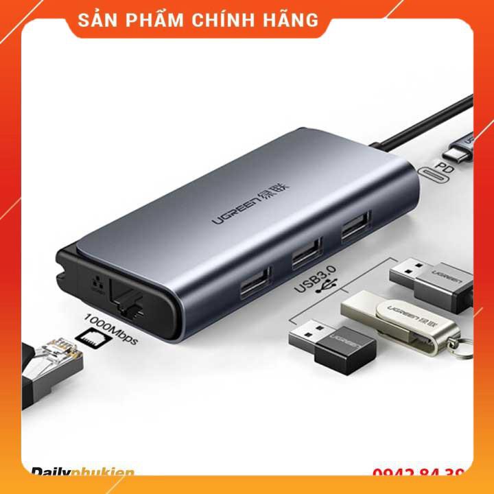 Cáp chuyển USBC sang lan kèm 3 cổng USB 3.0 UGREEN 50252 dailyphukien