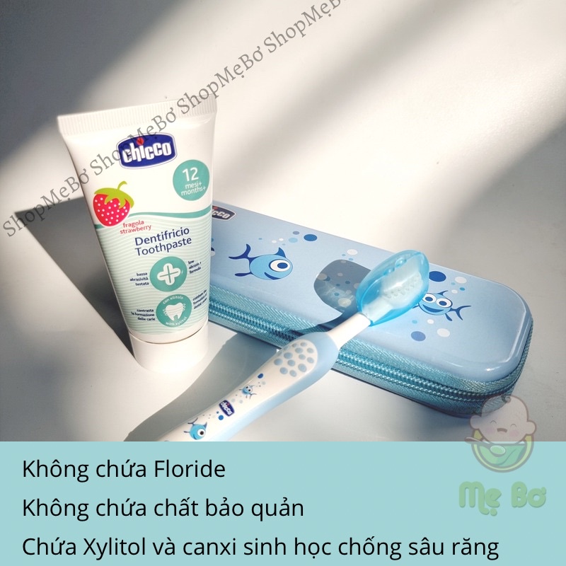 [CHICCO] Bộ bàn chải, kem đánh răng cho bé từ 12 tháng
