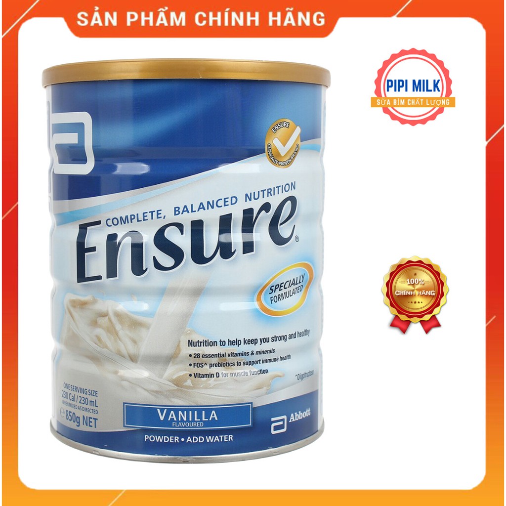 Sữa bột Ensure Úc hương vani loại 850G Chất lượng đảm bảo, Giá Tốt [Date Mới]