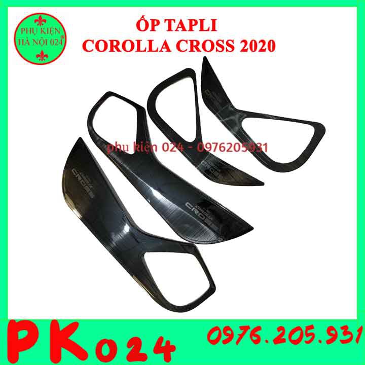 Bộ ốp tapli Corolla Cross 2020 vân Titan chống xước va đập khi mở cửa và làm đẹp xe