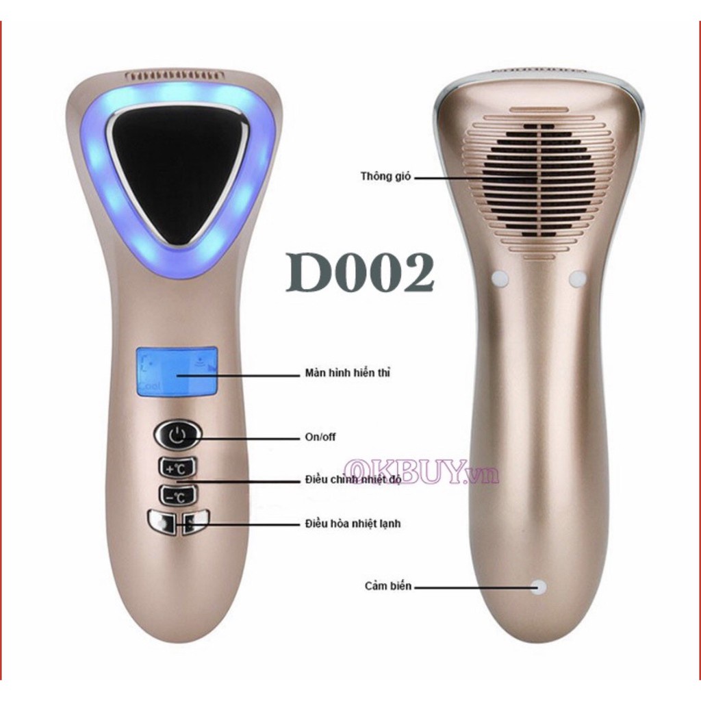 Máy Điện Di Tinh Chất D002 Máy Đẩy Tinh Chất Mát Sa Mặt  Máy Massage Mặt Cầm Tay Ion - Mát Xa Nâng Cơ ( Mẫu 2021 )