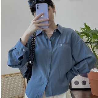 KUCHIMACHIC _ Áo sơ mi lệch tà, form freesize, kiểu dáng basic thích hợp mặc đi học đi làm mã 607