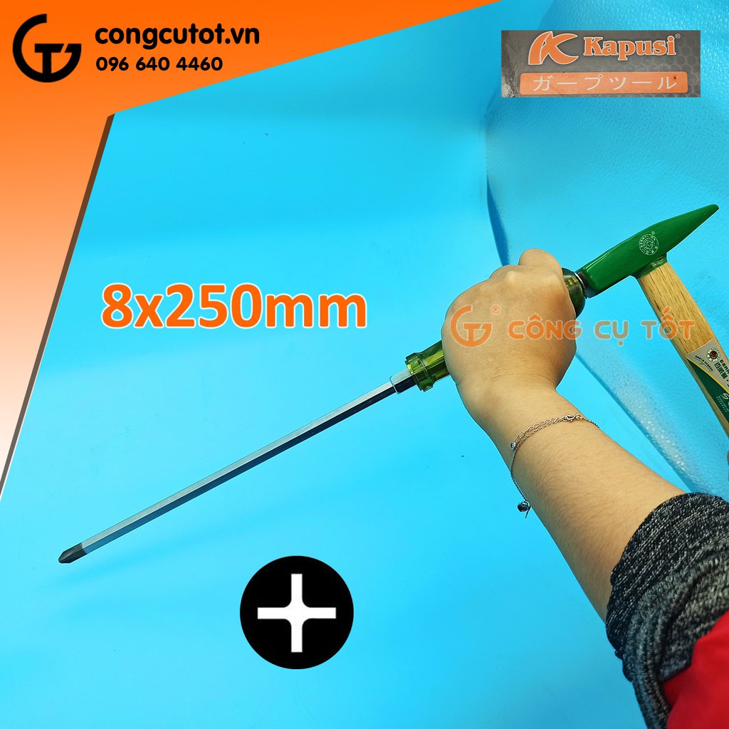 Tô vít đóng 4 cạnh Kapusi Φ8 x 250mm