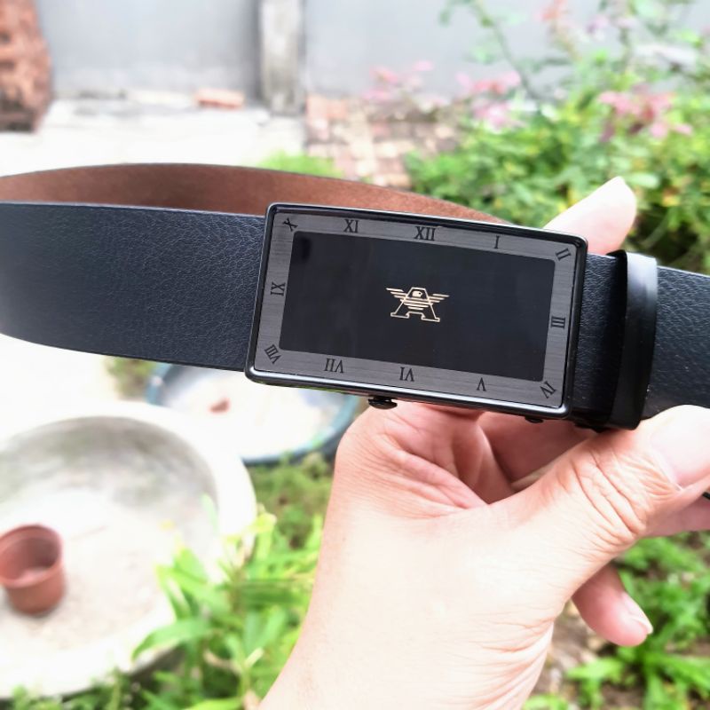 Thắt lưng nam , dây nịt nam , Mặt bằng thép nguyên khối hợp kim chống Gỉ , mặt khóa con năn tự động8