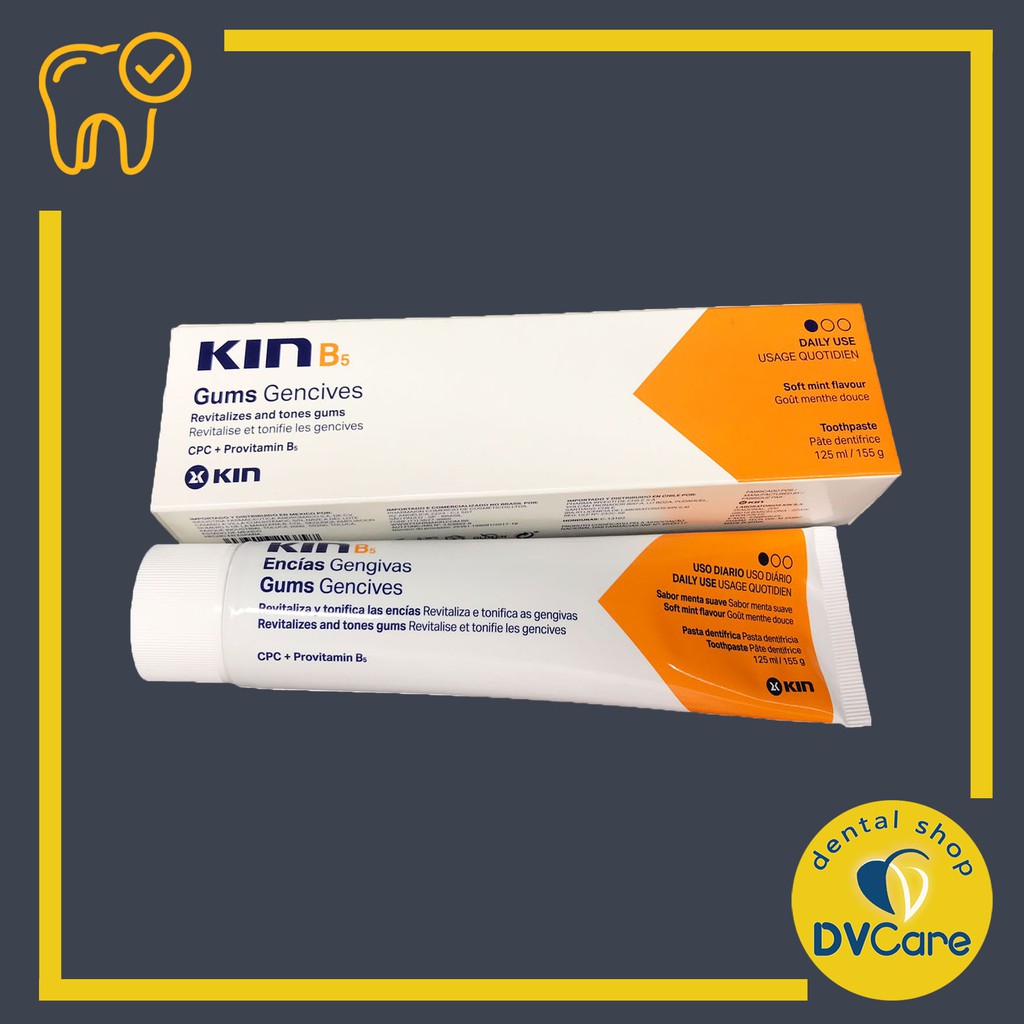 [NOWSHIP] Kem đánh răng KIN B5 125ml phục hồi nướu, làm sạch mảng bám, tránh tái lại viêm nướu  [dvcareshop]