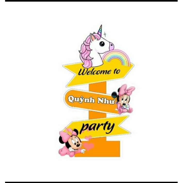 Cây welcome trang trí sinh nhật có hình bé