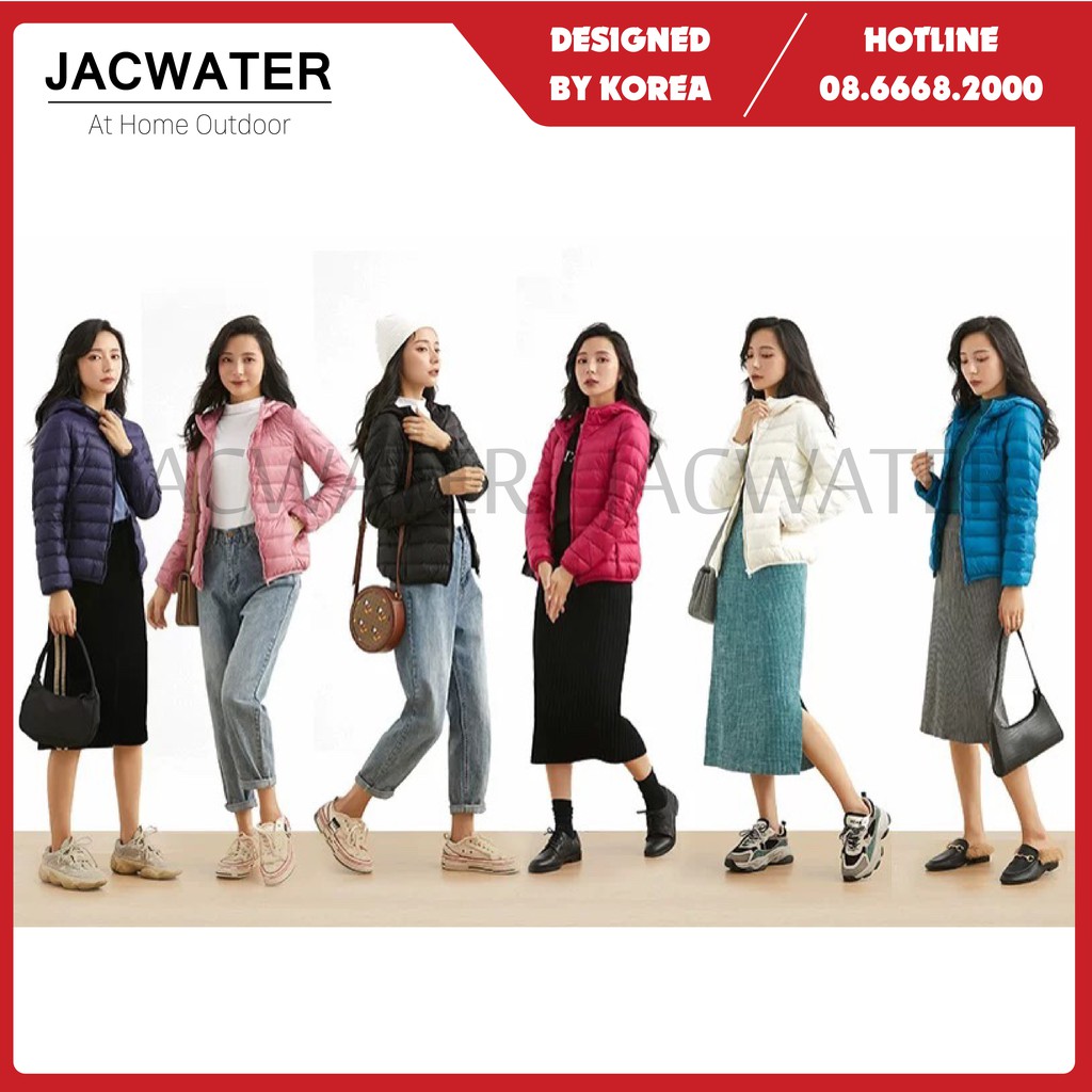 Áo phao nữ siêu nhẹ chống nước, có mũ thời trang JACWATER V600 | BigBuy360 - bigbuy360.vn