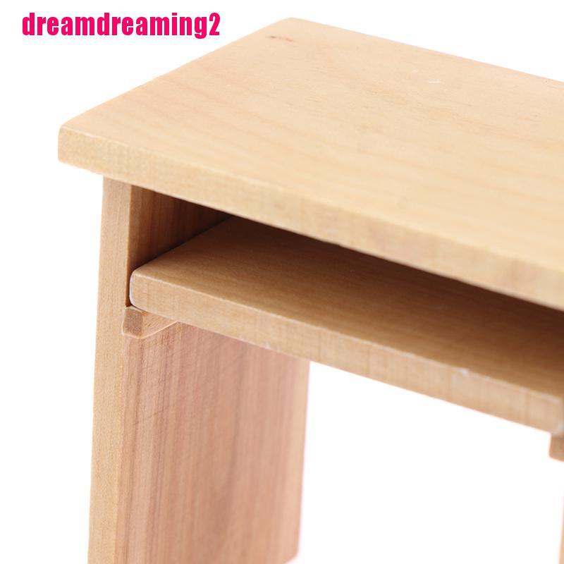 Bộ Bàn Phím Và Chuột Bằng Gỗ Cho Nhà Búp Bê