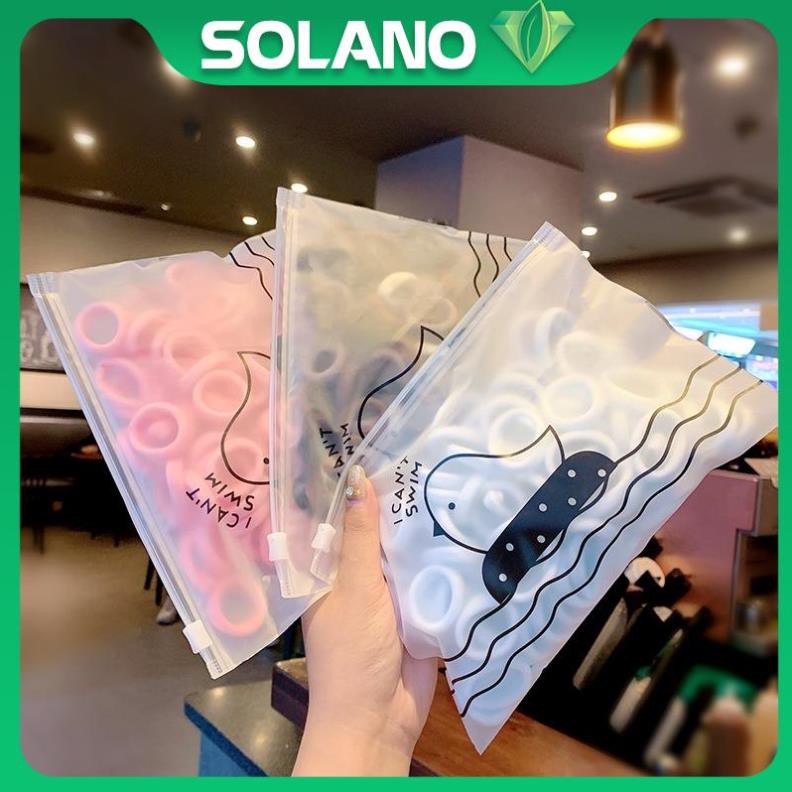 50 Dây buộc tóc SOLANO dây chun buộc tóc nỉ co giãn nhiều màu sắc thời trang phong cách Hàn Quốc cho nữ FAH-001309