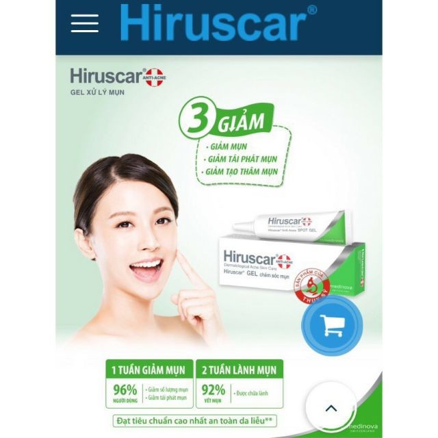 Gel bôi mụn Hiruscar Anti Acne Spot Gel 10g [anti acnes, Hirusca]