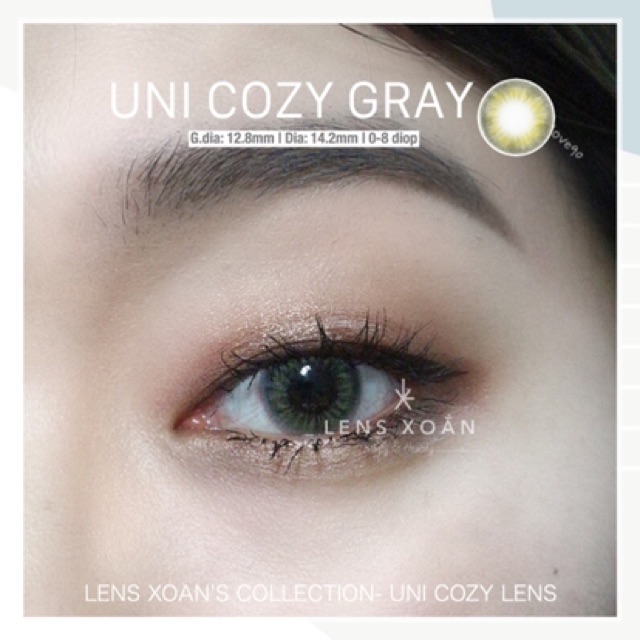 ÁP TRÒNG UNI COZY GRAY ( LENS TOWN) | LENS XOẮN