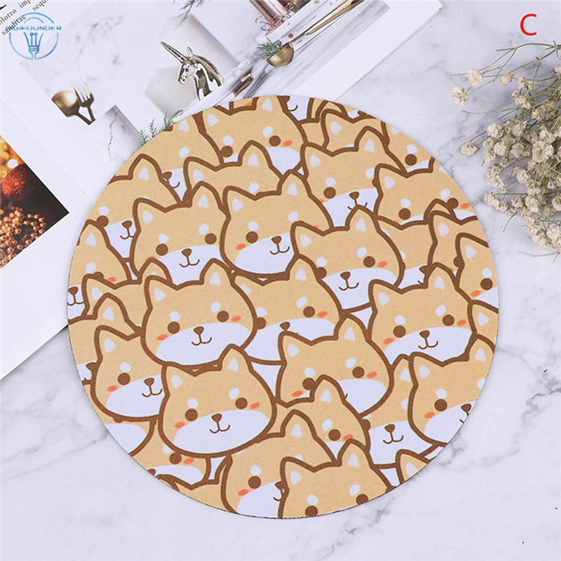 Bàn Di Chuột Máy Tính Hình Tròn Họa Tiết Trái Cây Dễ Thương