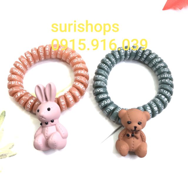 Cột tóc lò xo gắn hình thú, Dây cột tóc lò xo