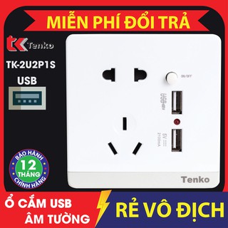 Ổ Cắm Điện Chống Giật 2 Cổng USB TK-2U2P1S