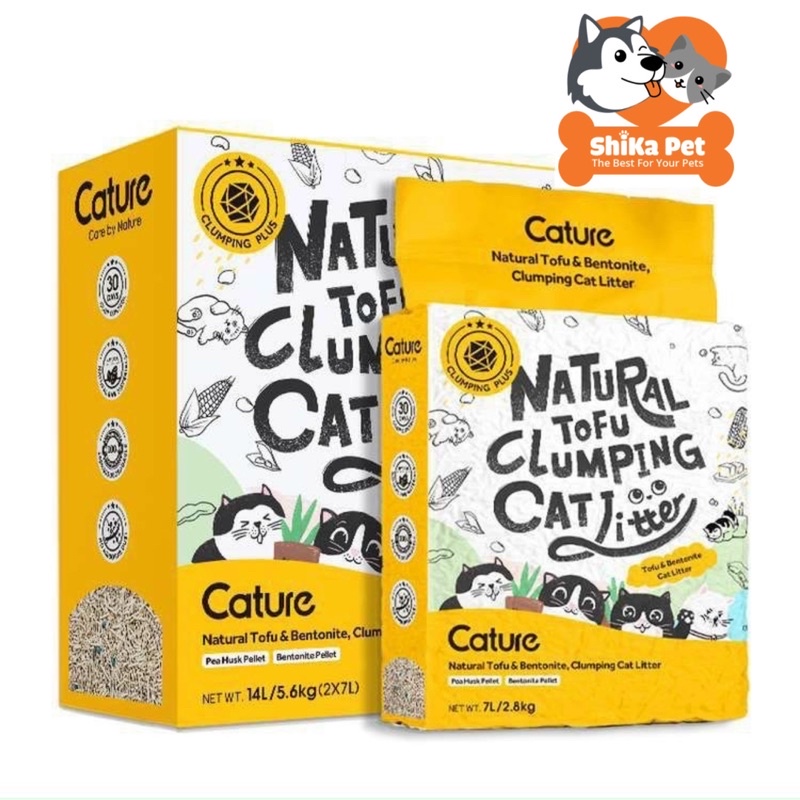 Cát Vệ Sinh Mèo Cature Đậu Nành Mix Đất Sét Hương Sữa 7L