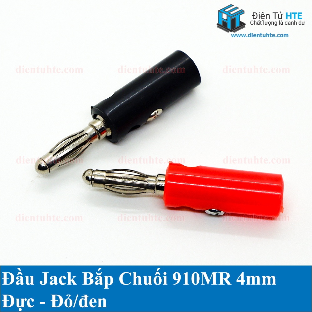 Đầu Jack bắp chuối banana 910MR 4mm đực Đen và đỏ