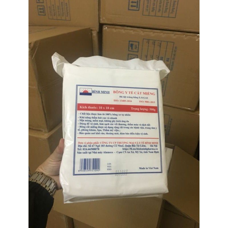 Bông cắt miếng sẵn Bạch Tuyết  Gói 0.5kg, – Bông dùng trong spa, phun xăm