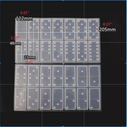 Bộ khuôn silicone đúc keo resin hình Domino