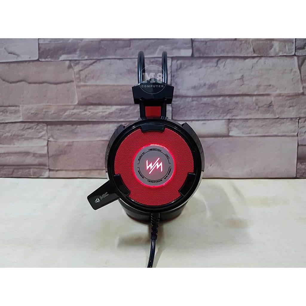 Tai nghe GAMING Wangming 8900L - Màu đỏ, trắng - Jax 3.5 dùng được cho điện thoại - Bảo hành 12 tháng